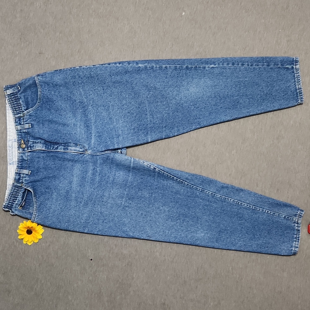 RARE!! Plus-Size Vintage Lee Riders Elastic-Waist High-Rise Baggy "Mom" Jeans